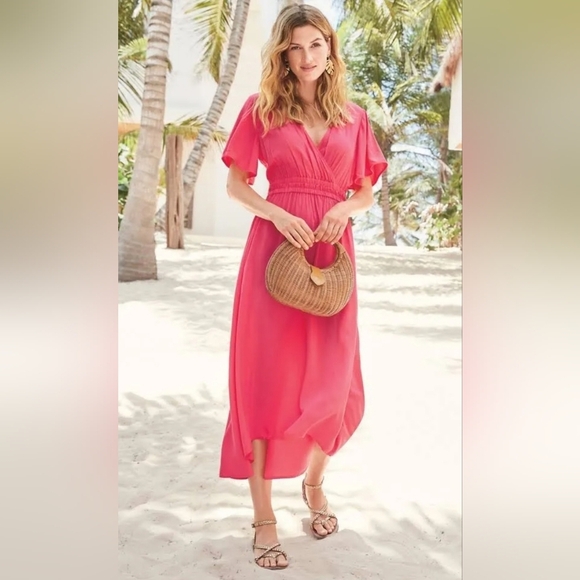 Tommy Bahama Dresses & Skirts - Tommy Bahama Oliana High Low Maxi Dress Paradise Coral Pink Women's Medium